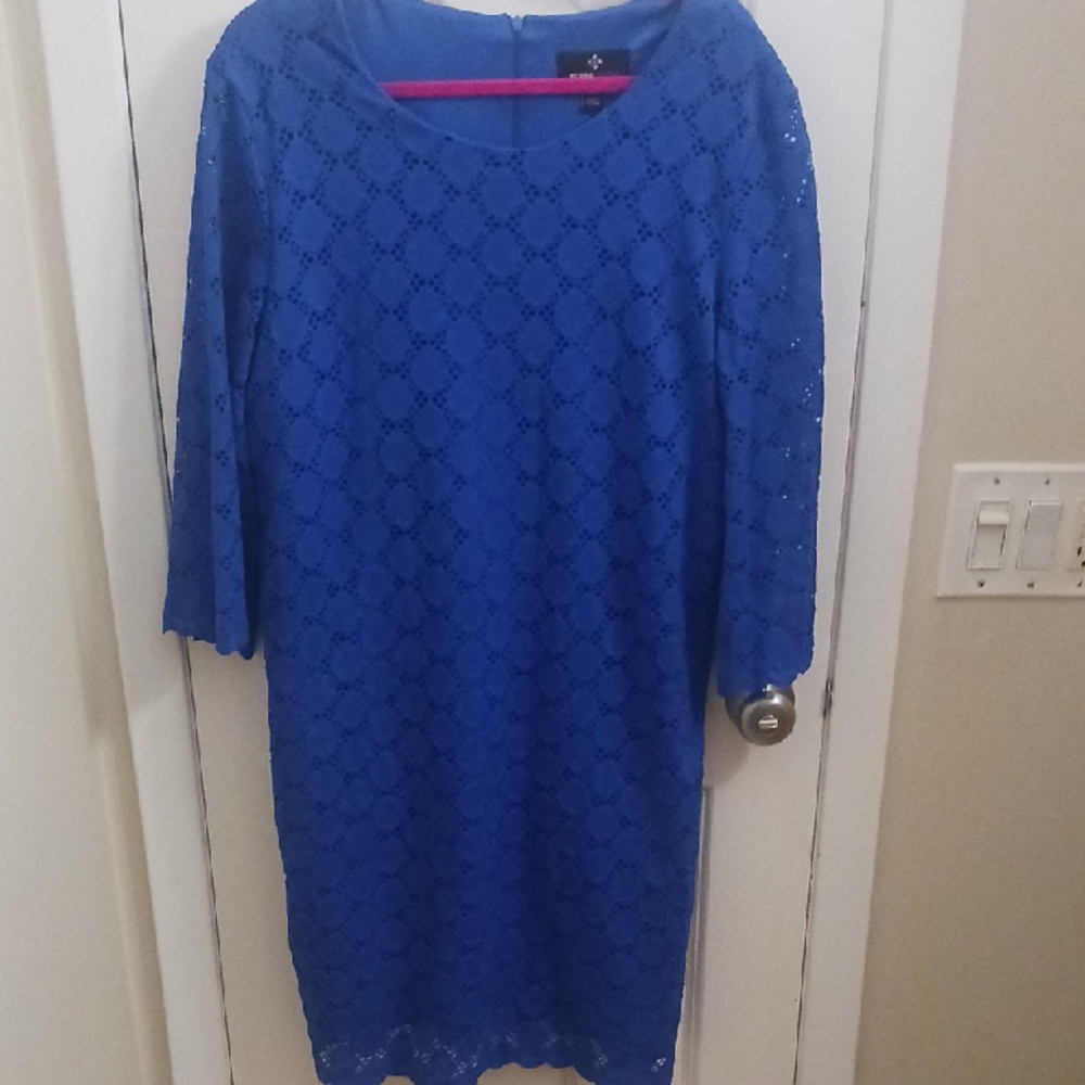 Ronni Nicole Cobalt Blue Lace Long Sleeve Dress